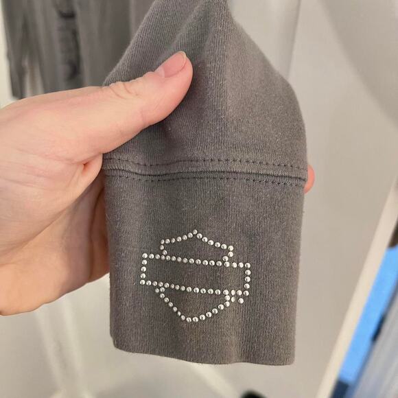 Vintage Y2K 2000s Harley Davidson Motorcycles McBling Long Sleeve - Picture 5 of 8